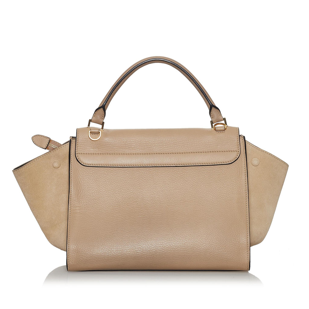 Celine Trapeze Leather Satchel (SHG-30452)