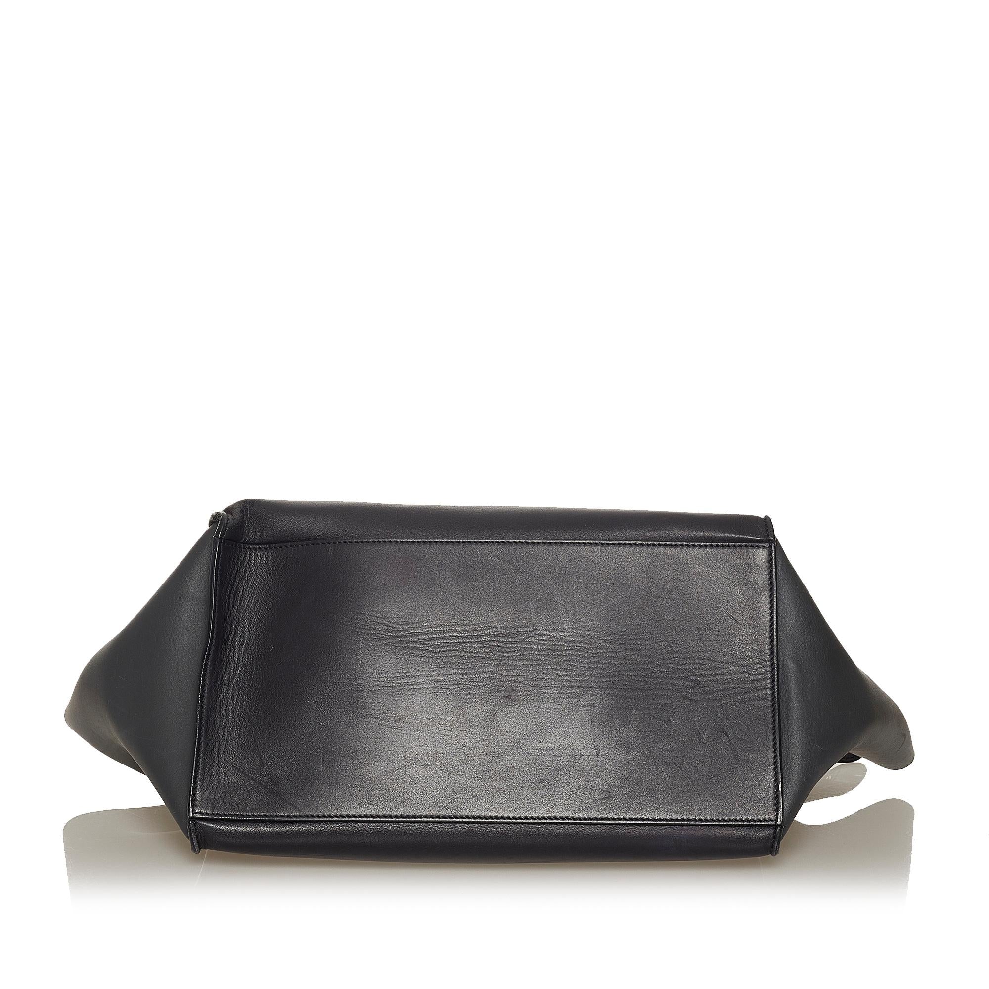 Celine Trapeze Tricolor Leather Satchel (SHG-28899)