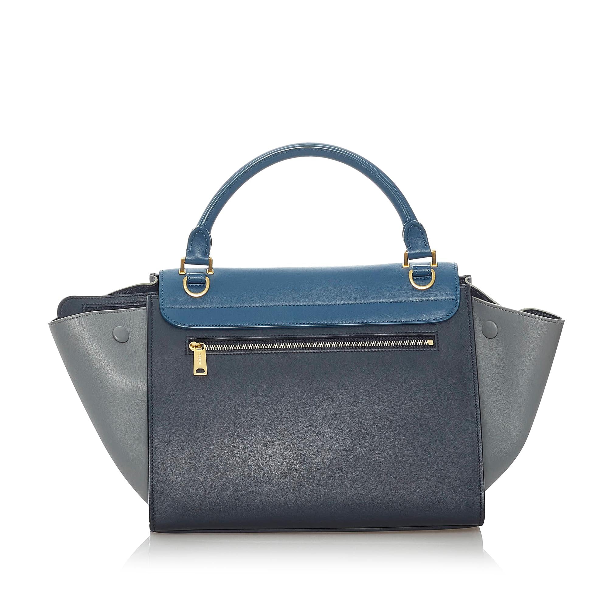 Celine Trapeze Tricolor Leather Satchel (SHG-30490)