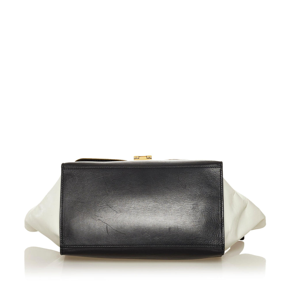 Celine Trapeze Tricolor Leather Satchel (SHG-uaApQA)