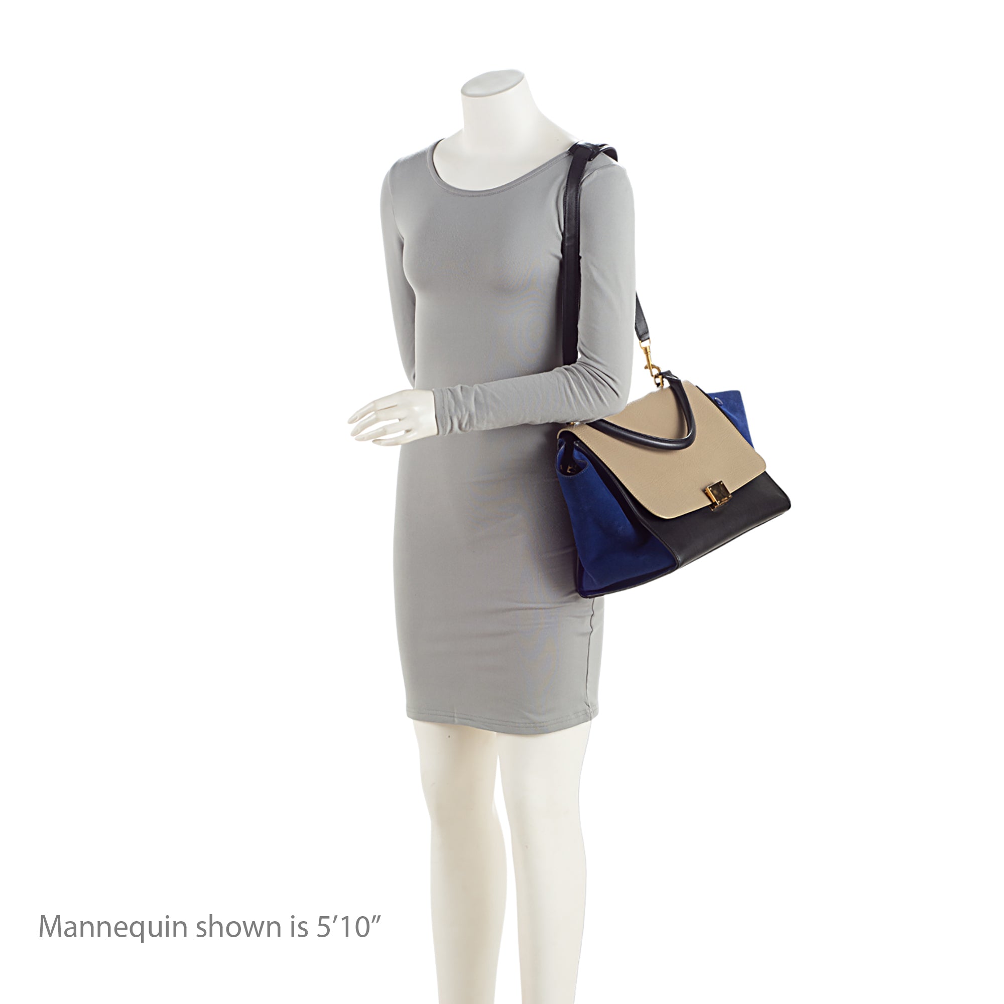 Celine Tricolor Calfskin Medium Trapeze Bag (SHF-BGiPD7)