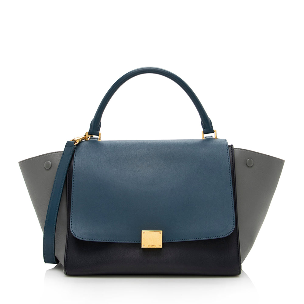 Celine Tricolor Calfskin Small Trapeze Bag (SHF-17369)