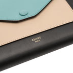 Celine Tricolor Leather Pocket Envelope Wallet On Chain
