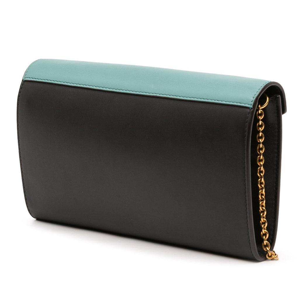 Celine Tricolor Leather Pocket Envelope Wallet On Chain