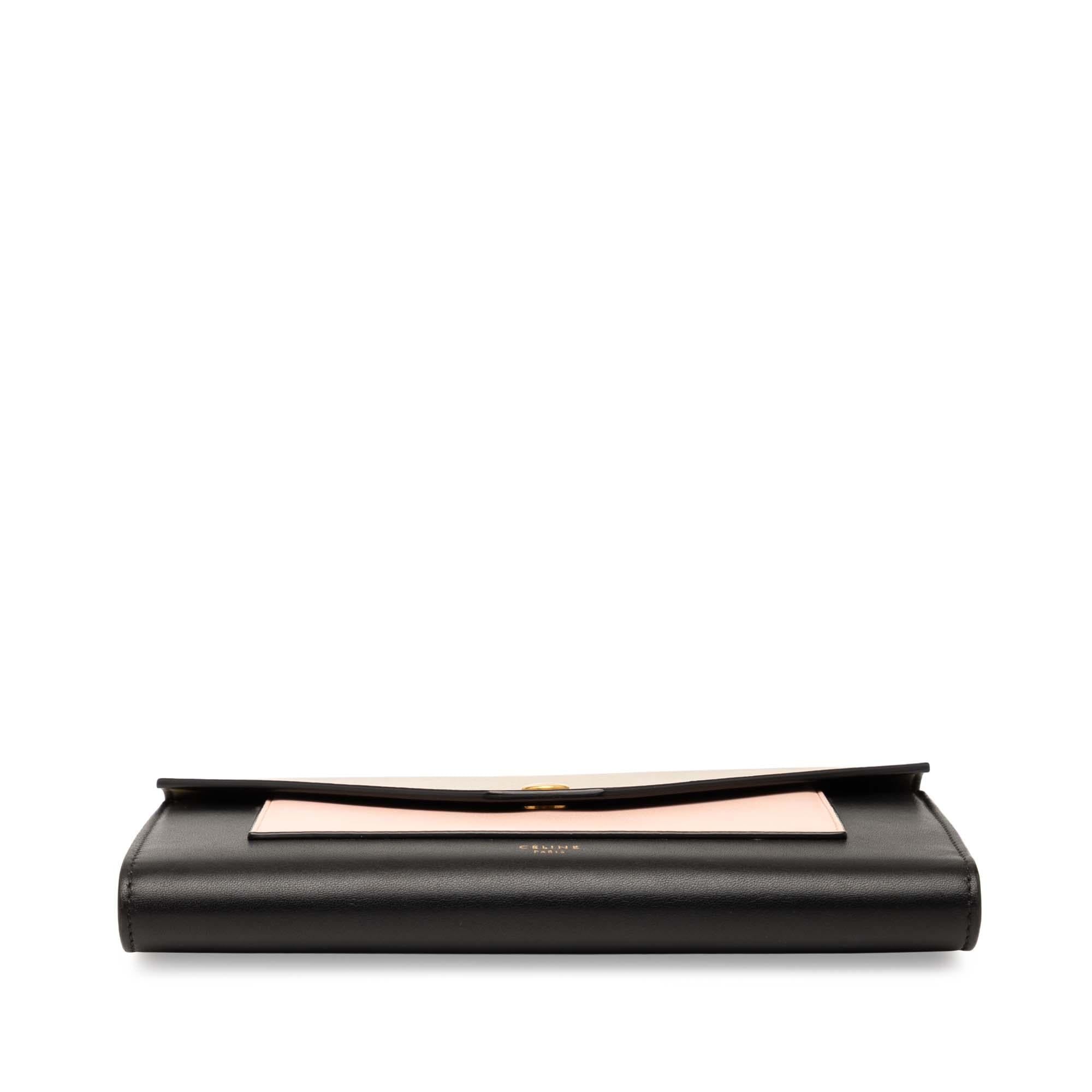 Celine Tricolor Leather Pocket Envelope Wallet On Chain