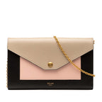 Celine Tricolor Leather Pocket Envelope Wallet On Chain