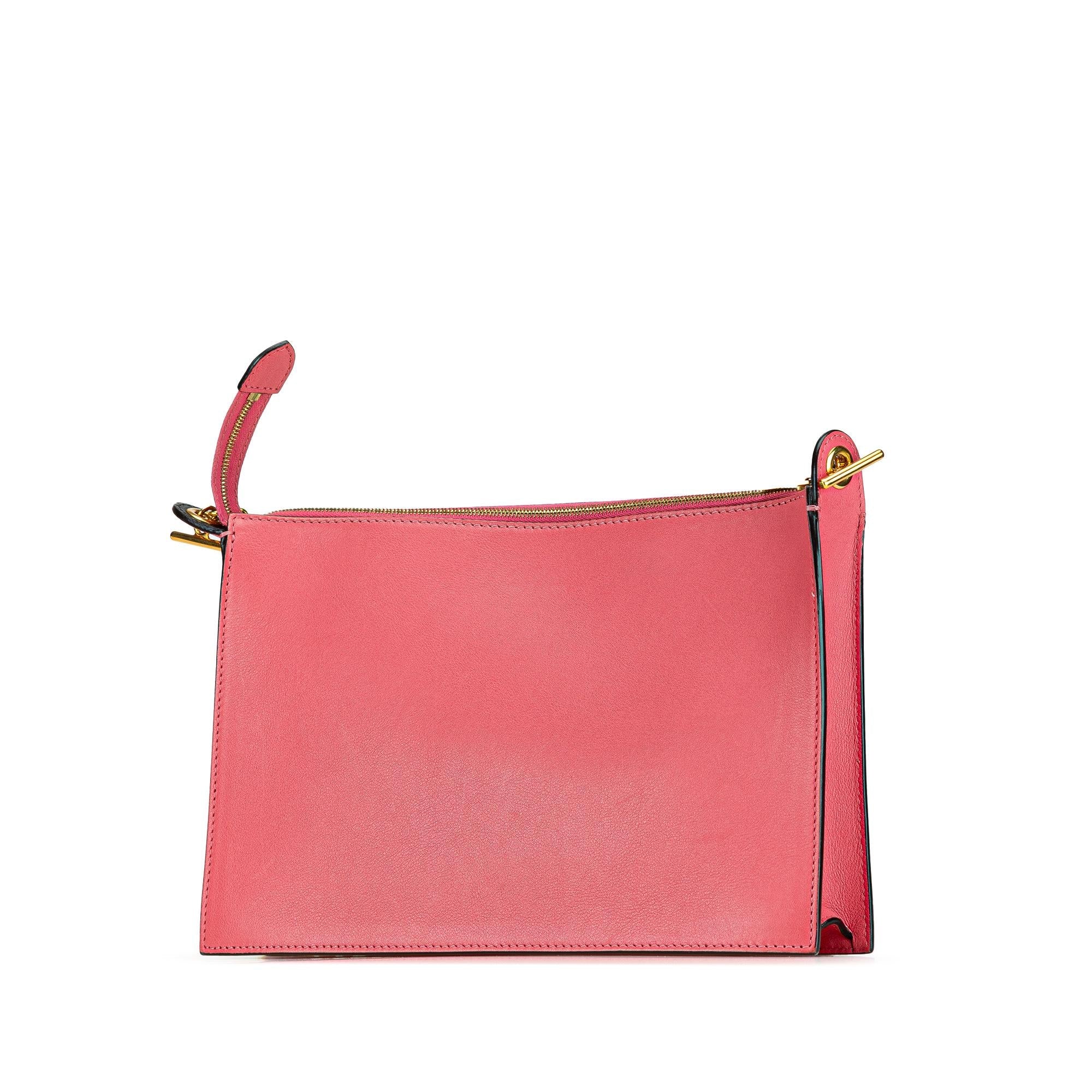 Celine Tricolor Leather Pocket Envelope Zip Crossbody