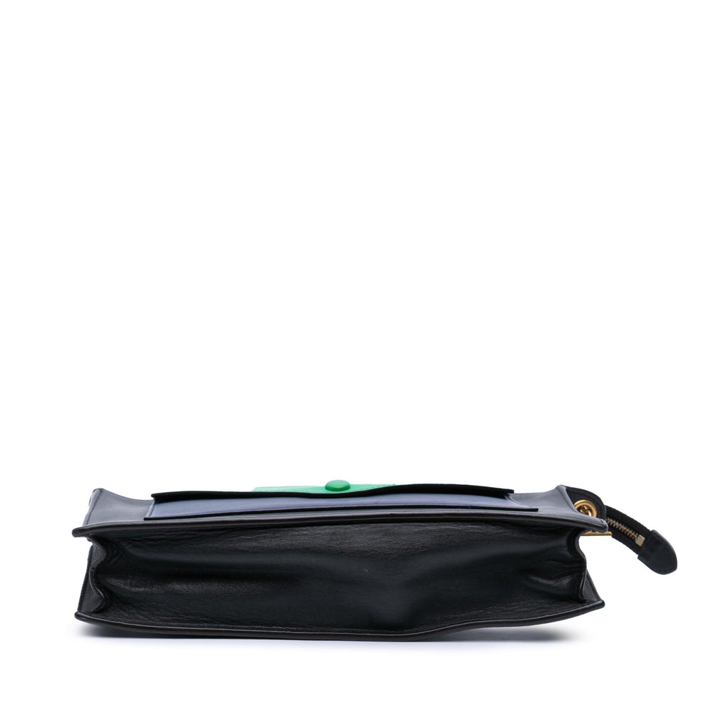 Celine Tricolor Leather Pocket Envelope Zip Crossbody