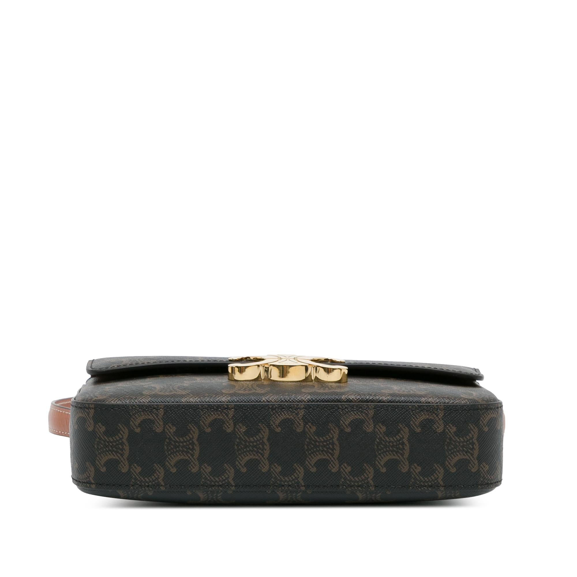 Celine Triomphe Calfskin Claude Shoulder Bag (SHG-bdLDog)
