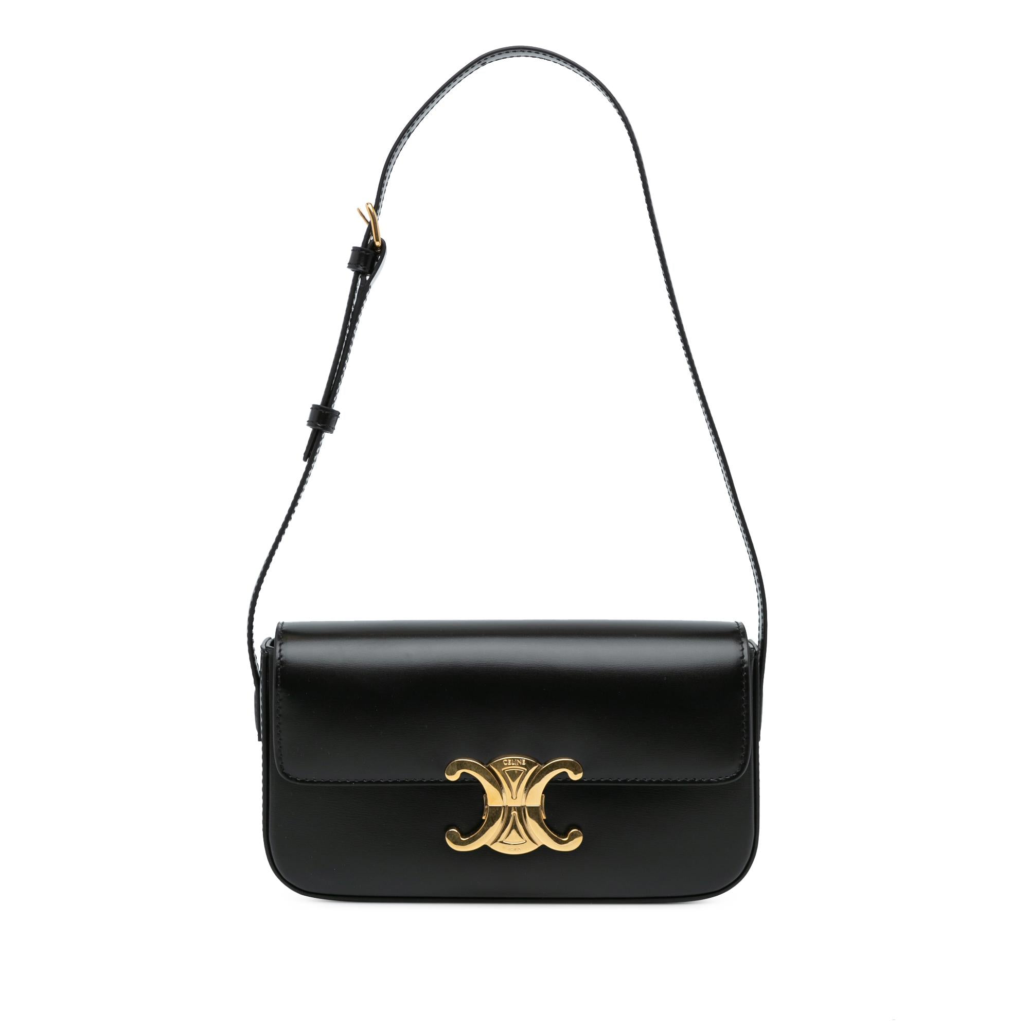 Celine Triomphe Calfskin Claude Shoulder Bag (SHG-lZlb7R)