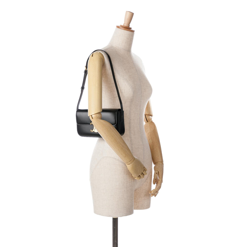 Celine Triomphe Calfskin Claude Shoulder Bag (SHG-lZlb7R)