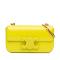 Celine Triomphe Calfskin Cuir Chain Shoulder Bag (SHG-d1dBPC)