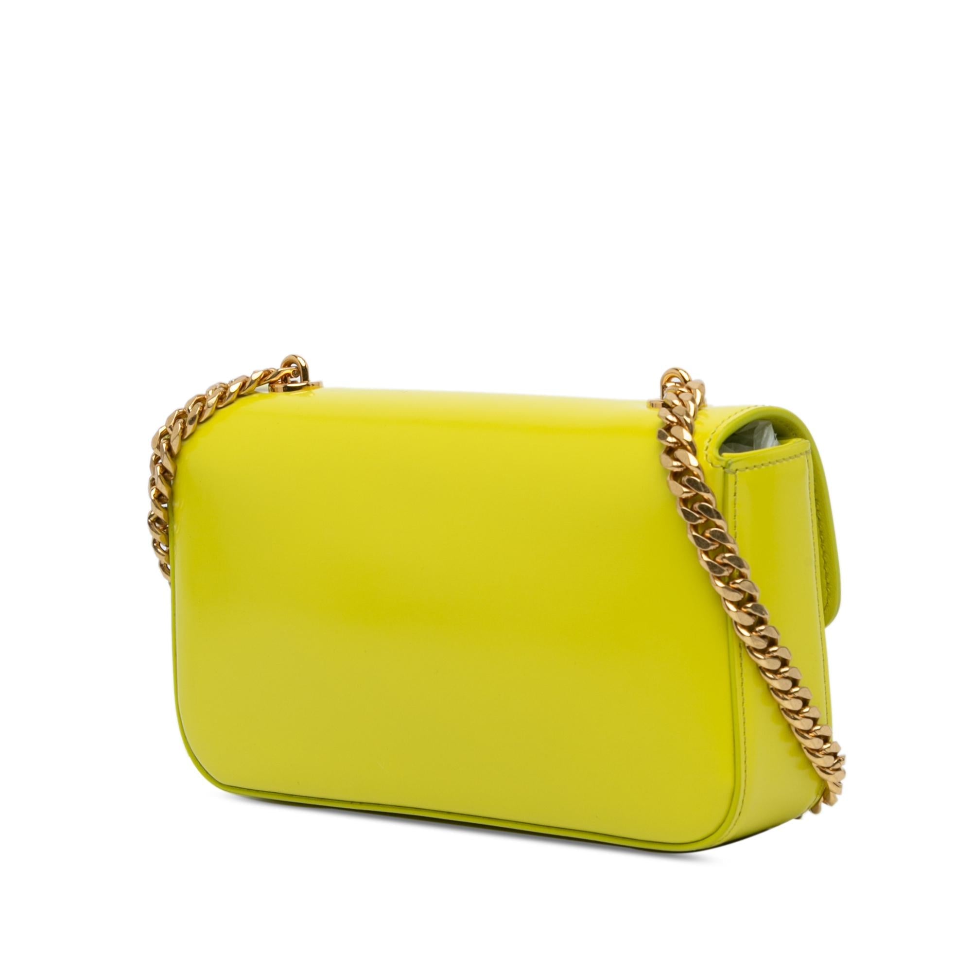 Celine Triomphe Calfskin Cuir Chain Shoulder Bag (SHG-ATgbBn)