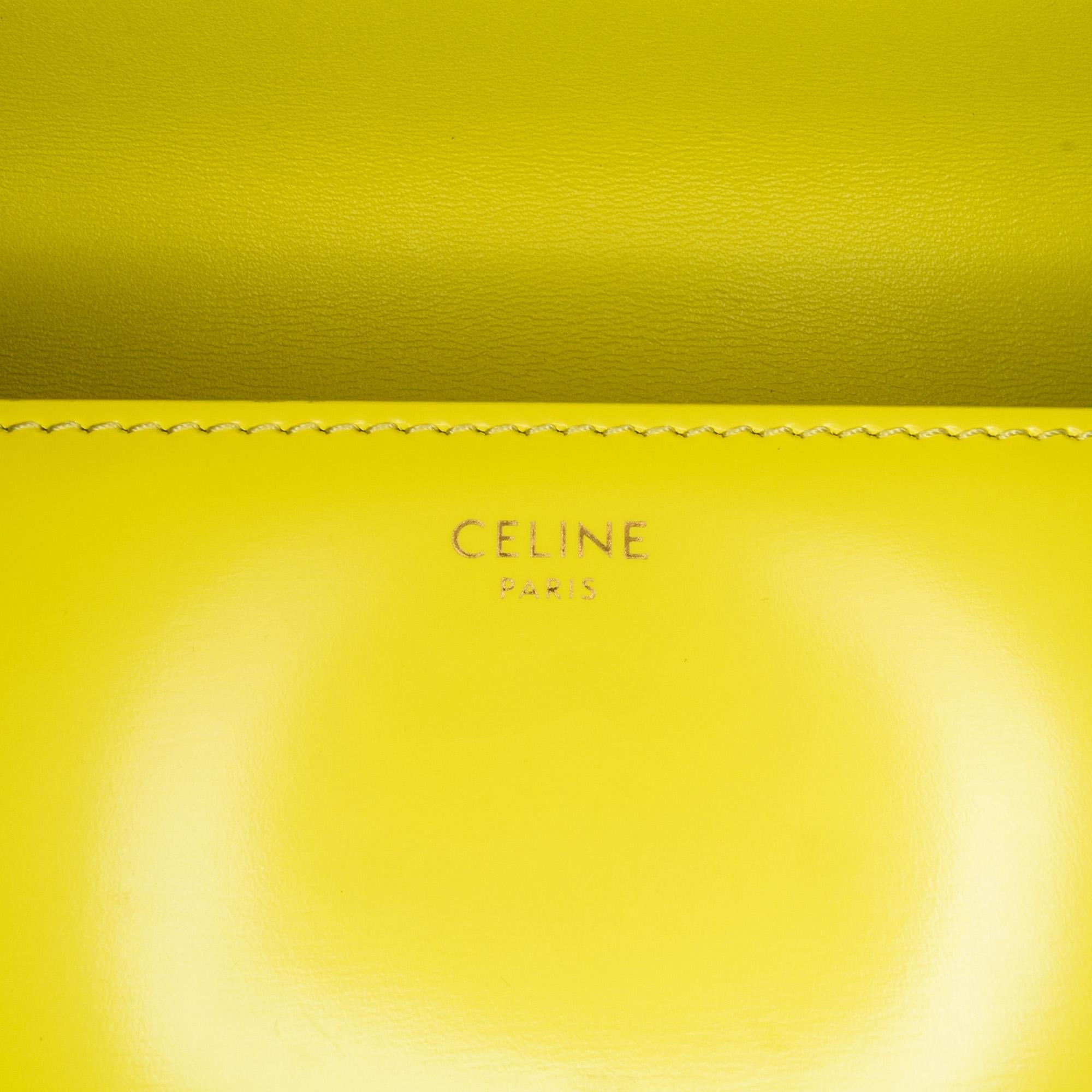 Celine Triomphe Calfskin Cuir Chain Shoulder Bag