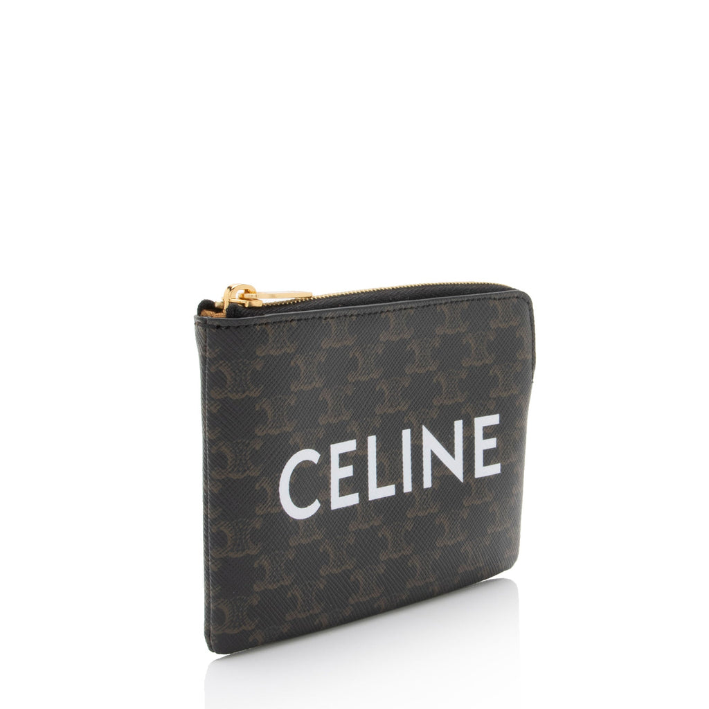 Celine Triomphe Canvas Coin Pouch (SHF-QPE1yP)