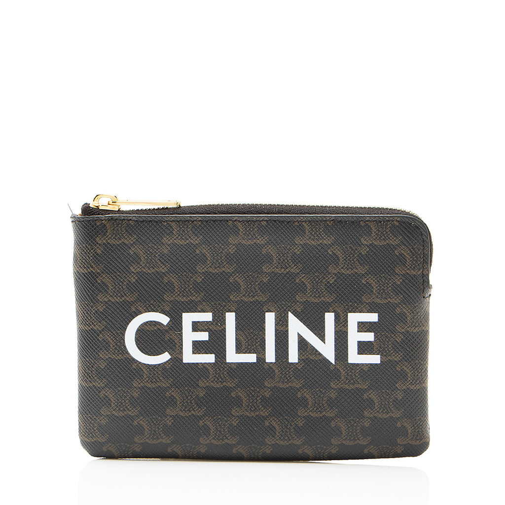 Celine Triomphe Canvas Logo Coin Pouch