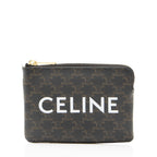 Celine Triomphe Canvas Logo Coin Pouch