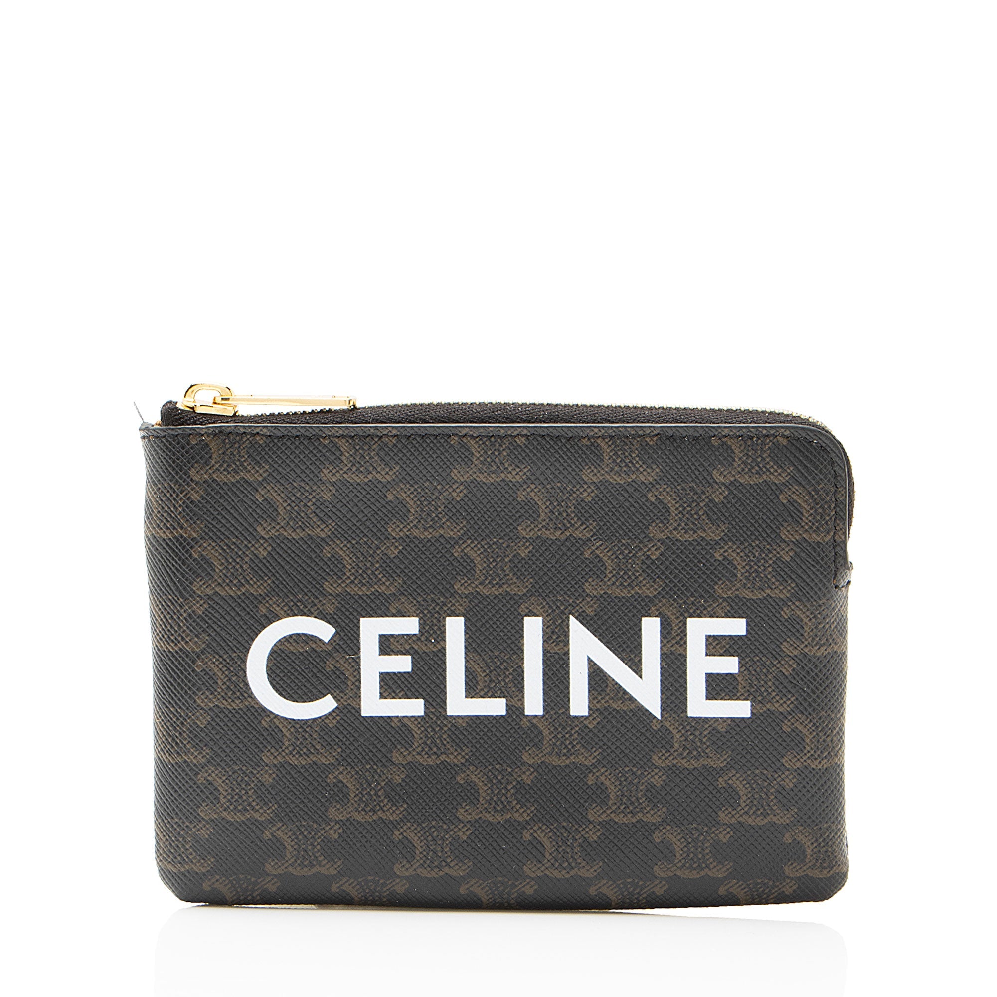 Celine Triomphe Canvas Logo Coin Pouch