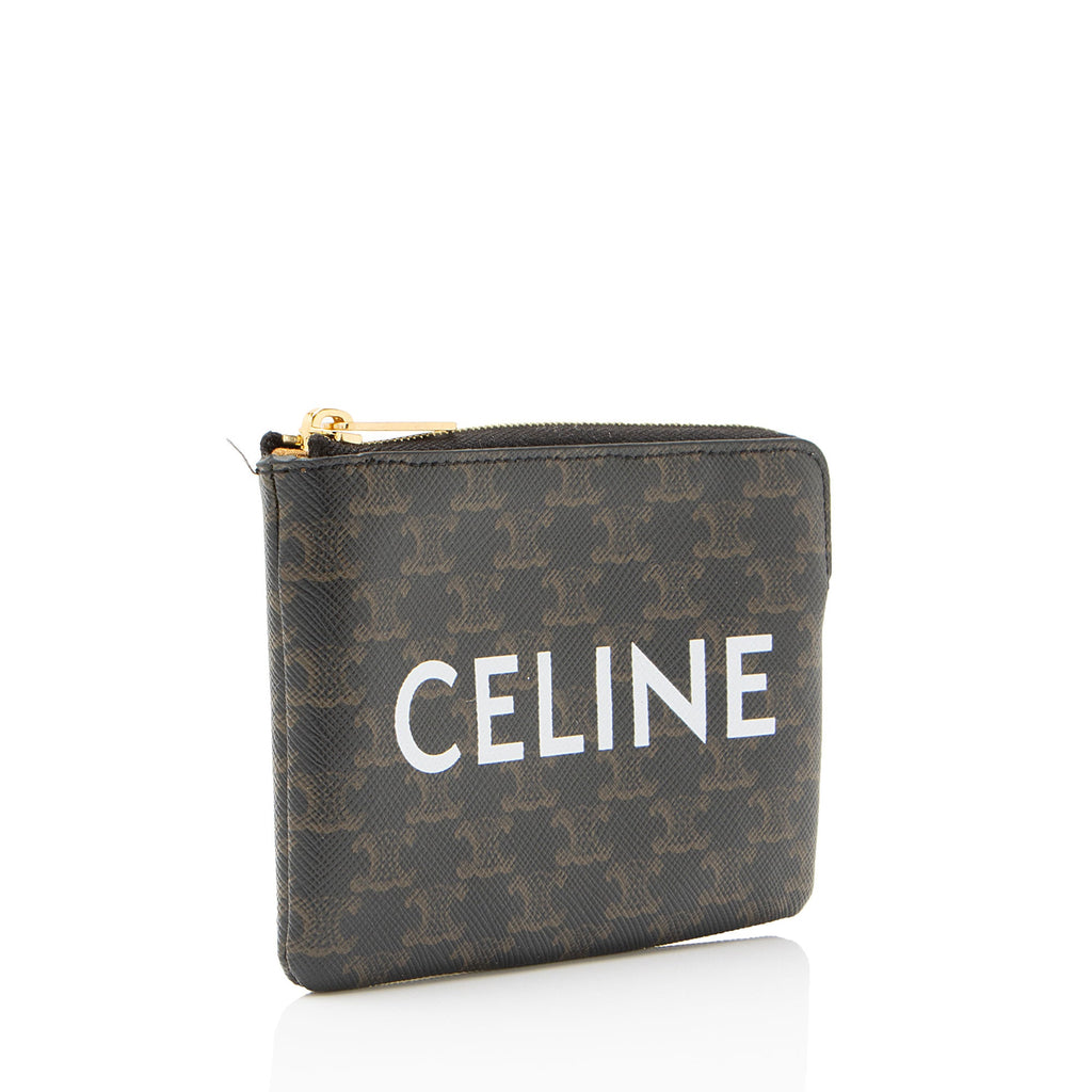 Celine Triomphe Canvas Logo Coin Pouch