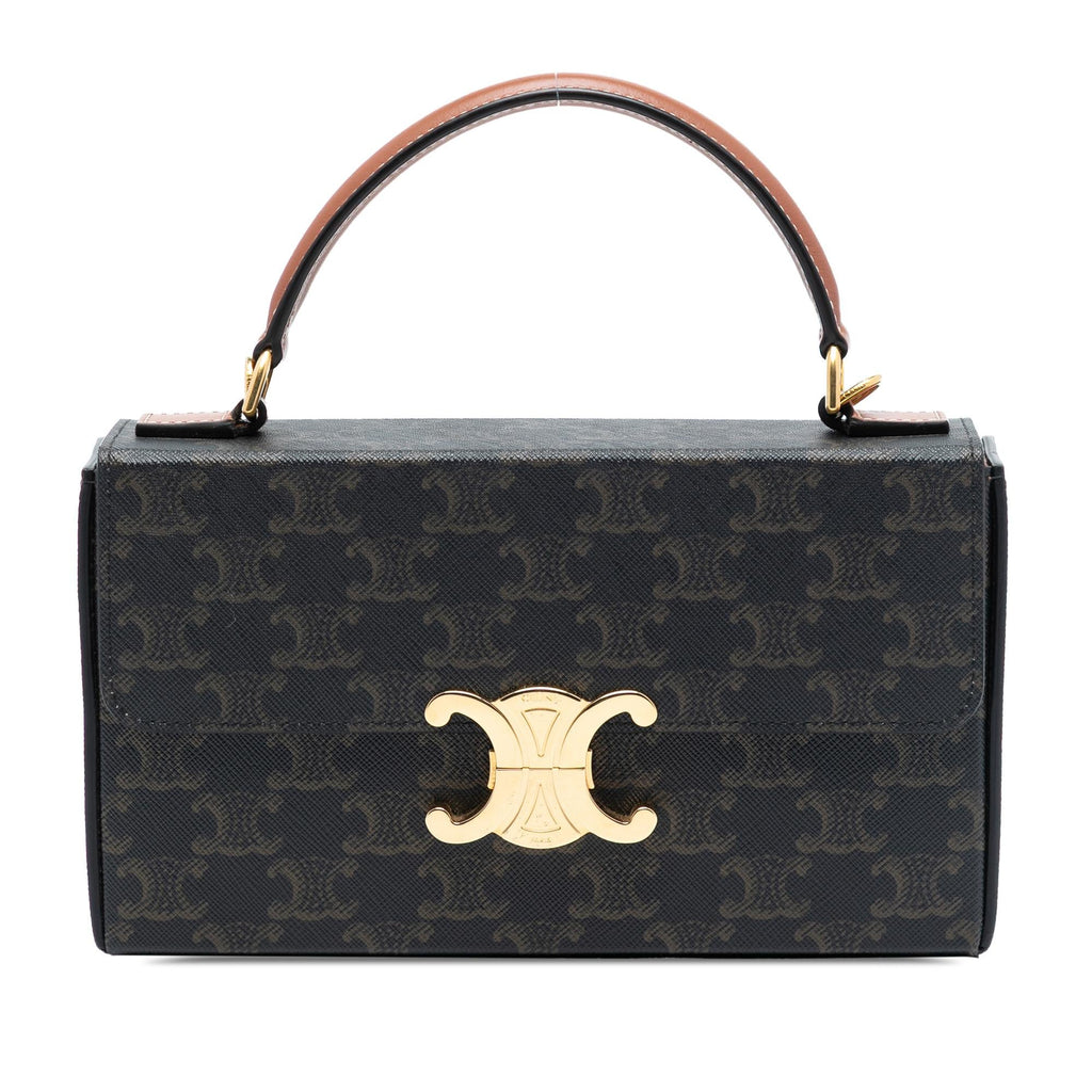 Celine Triomphe Coated Canvas Box Top Handle Bag