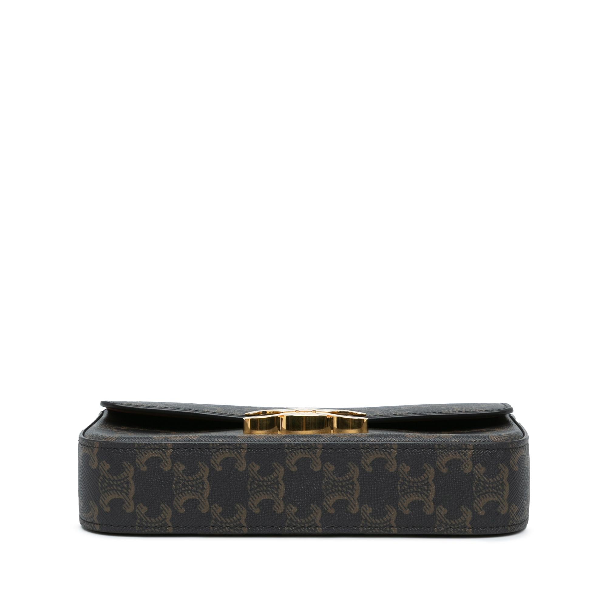 Celine Triomphe Coated Canvas Claude Shoulder Bag