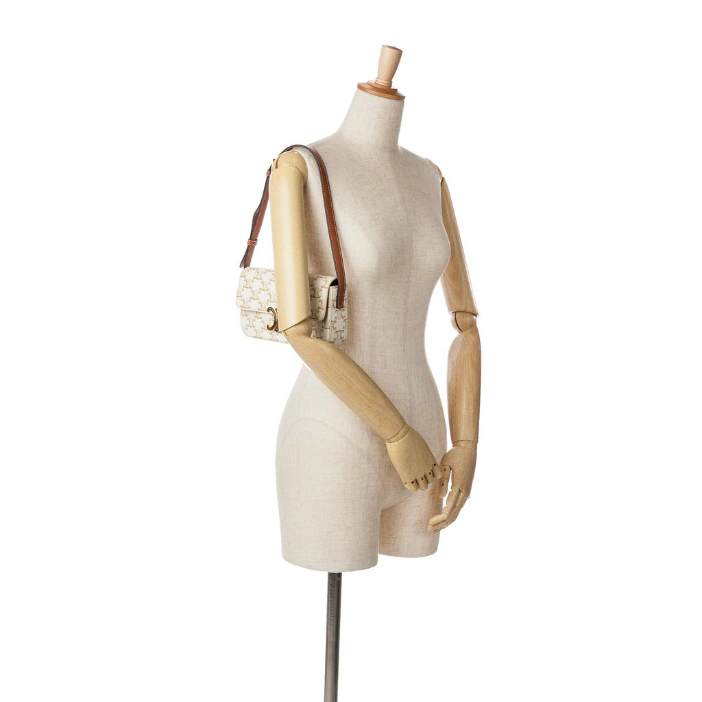 Celine Triomphe Coated Canvas Claude Shoulder Bag