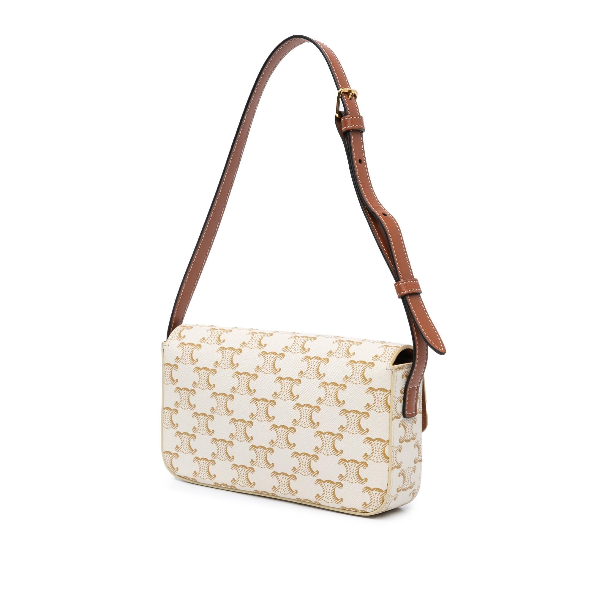 Celine Triomphe Coated Canvas Claude Shoulder Bag