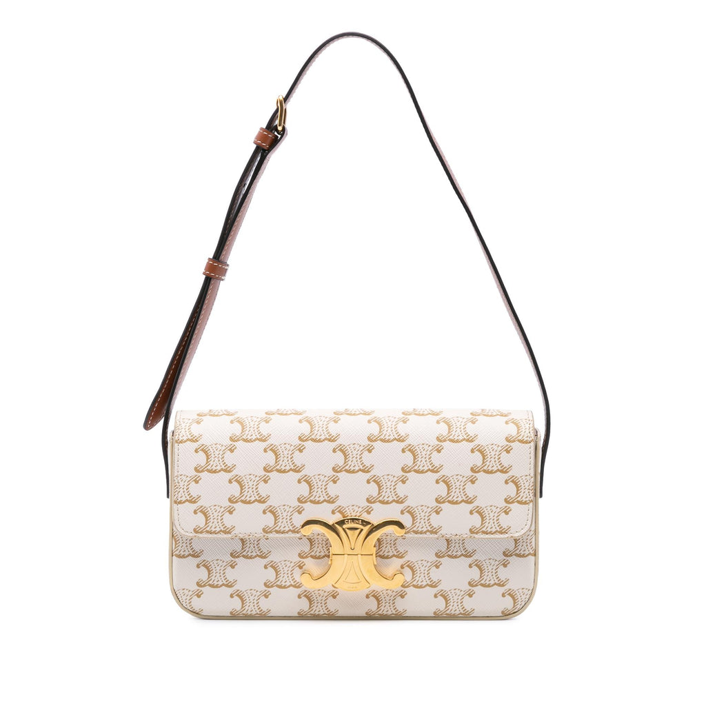 Celine Triomphe Coated Canvas Claude Shoulder Bag