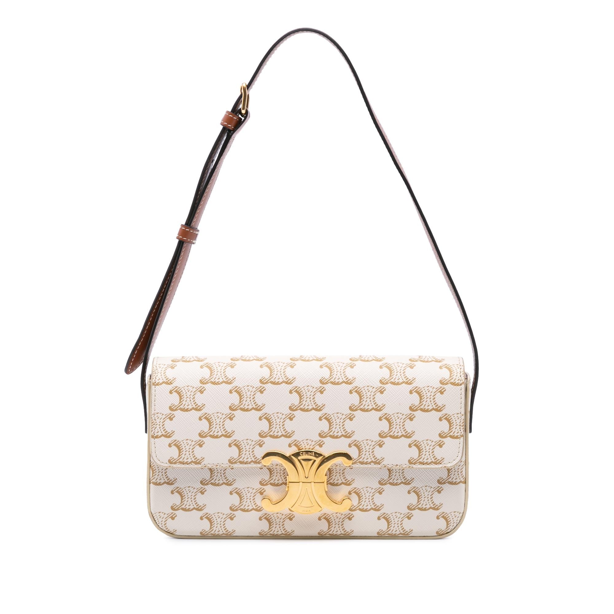 Celine Triomphe Coated Canvas Claude Shoulder Bag