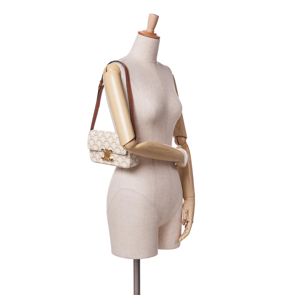 Celine Triomphe Coated Canvas Claude Shoulder Bag