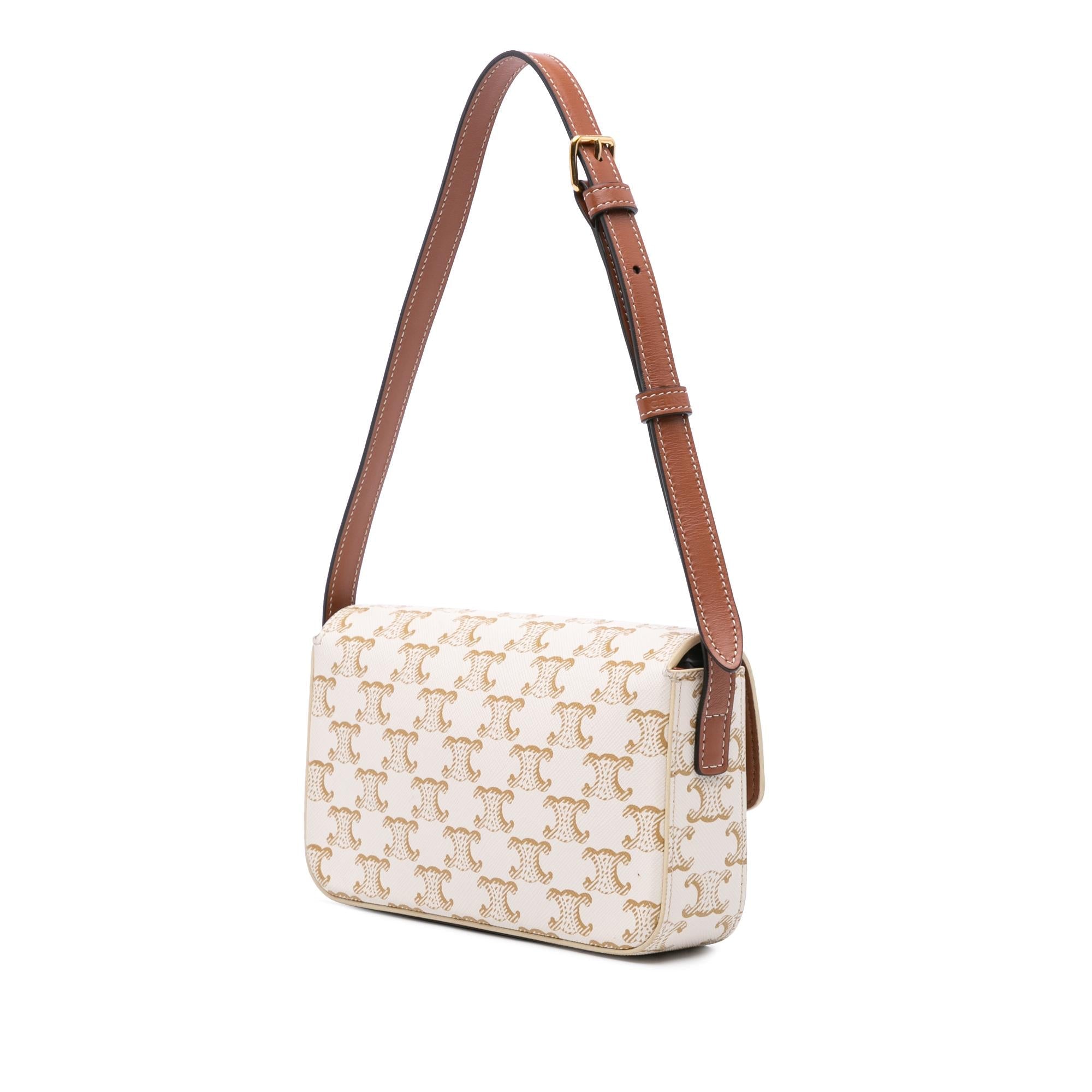 Celine Triomphe Coated Canvas Claude Shoulder Bag