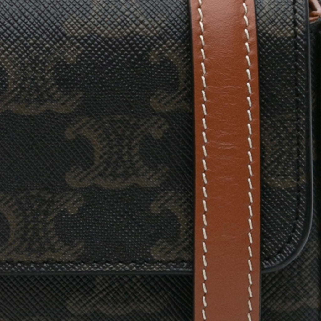 Celine Triomphe Coated Canvas Claude Shoulder Bag