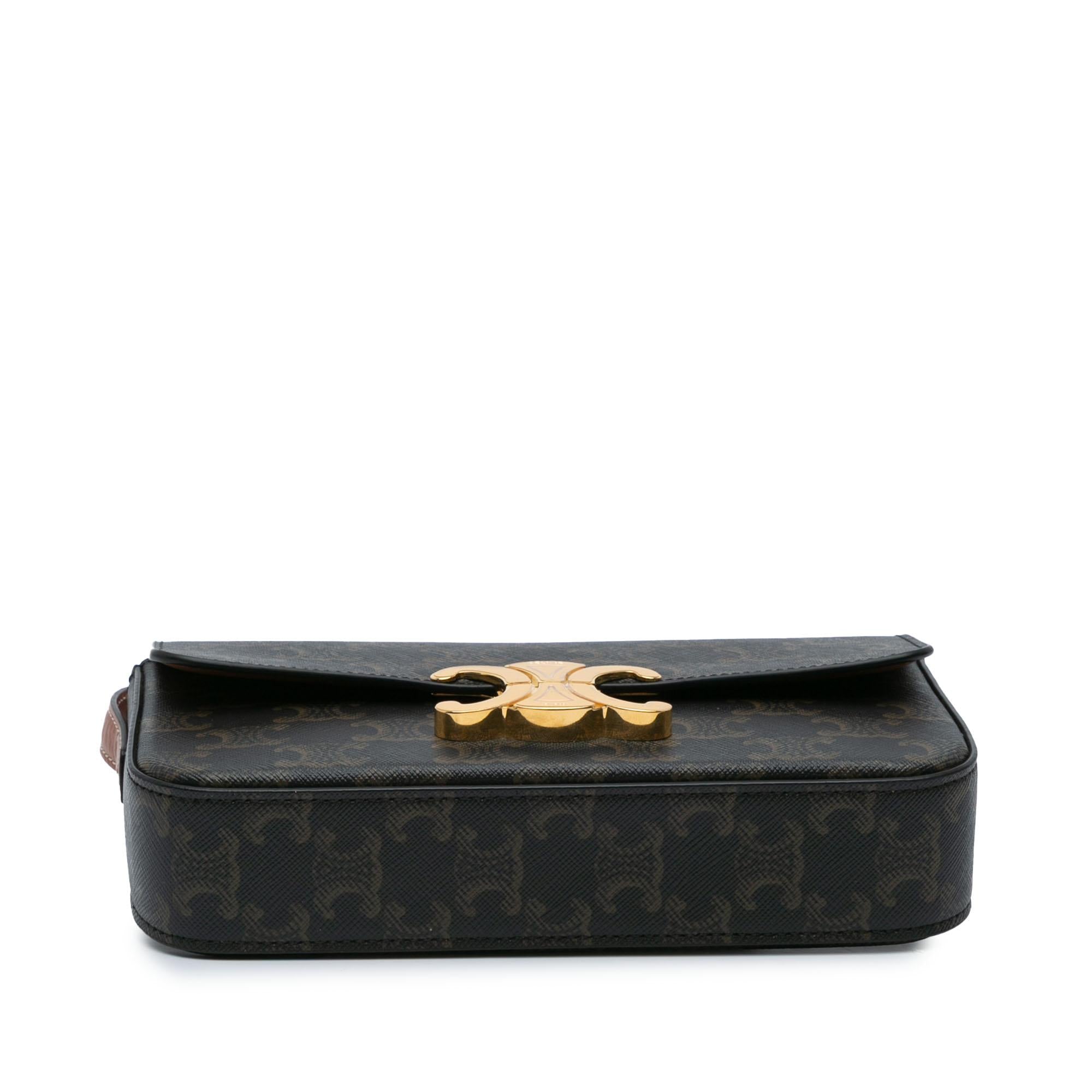 Celine Triomphe Coated Canvas Claude Shoulder Bag