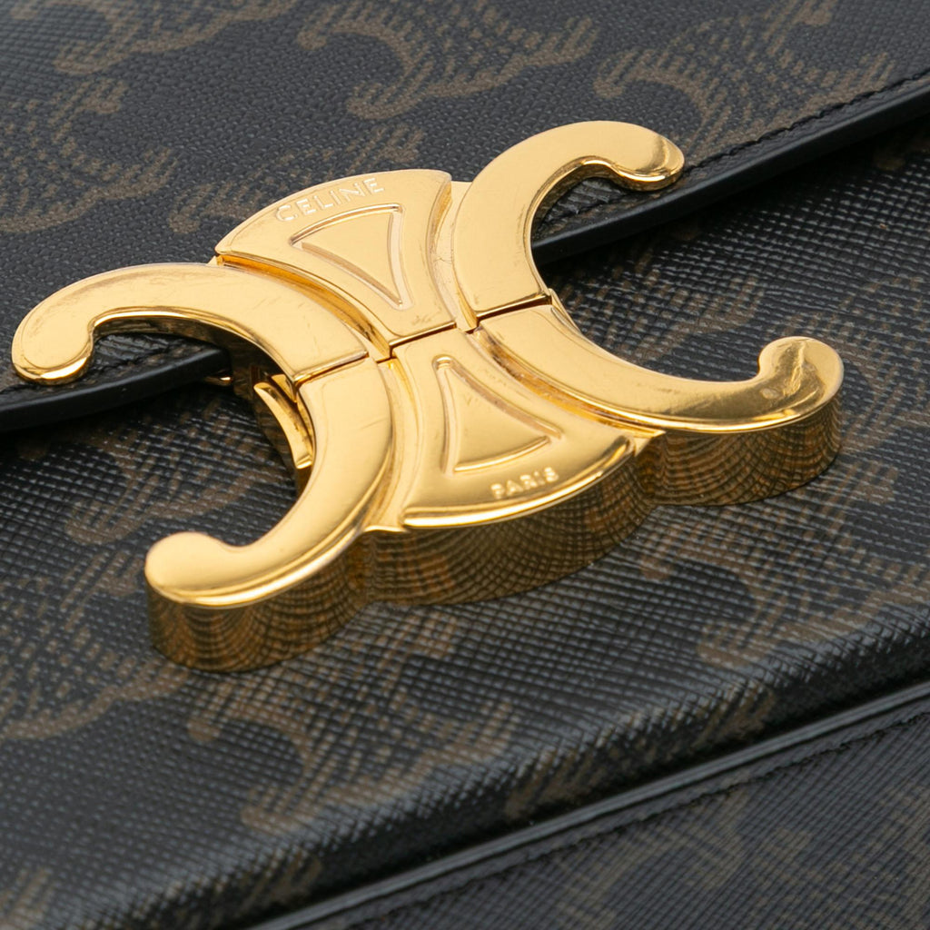 Celine Triomphe Coated Canvas Claude Shoulder Bag