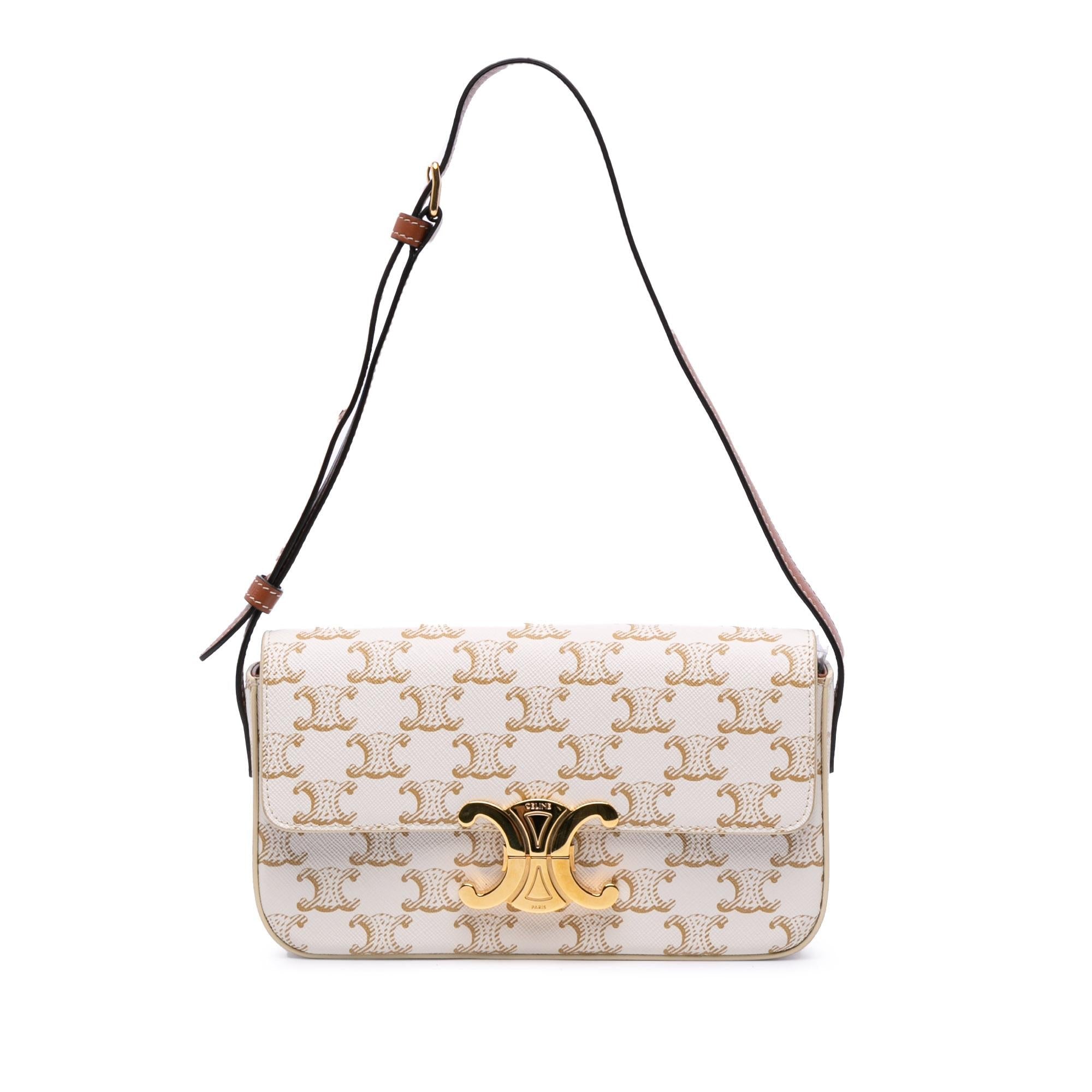 Celine Triomphe Coated Canvas Claude Shoulder Bag