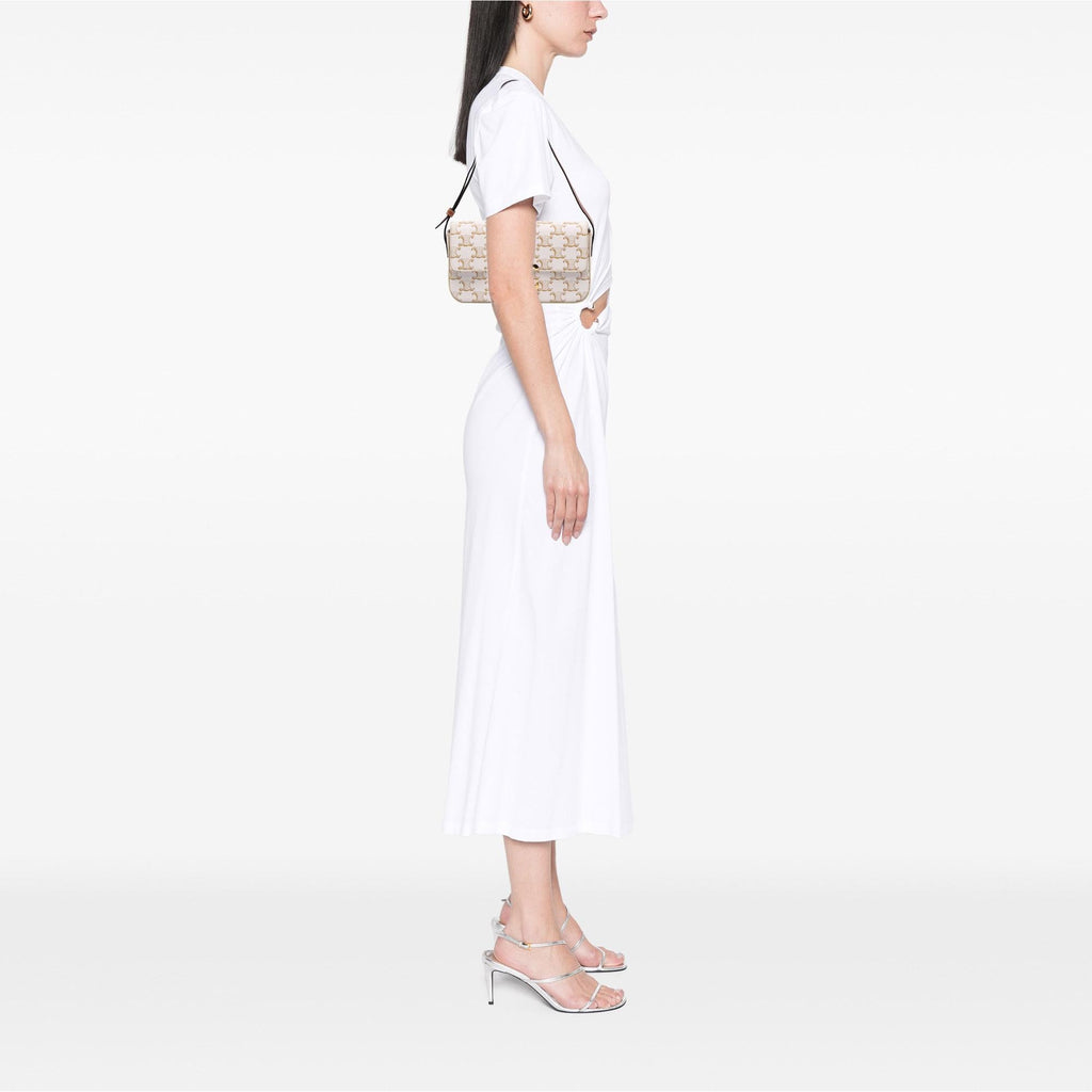 Celine Triomphe Coated Canvas Claude Shoulder Bag