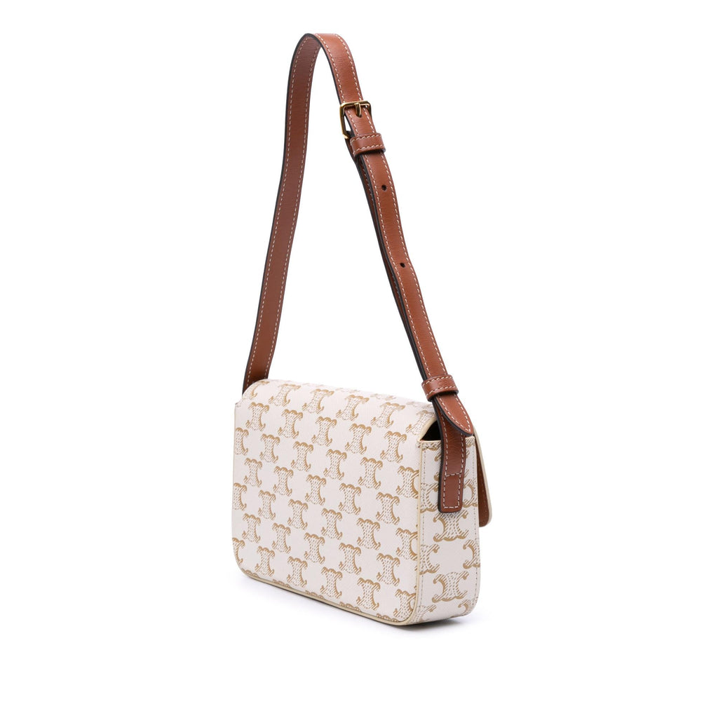 Celine Triomphe Coated Canvas Claude Shoulder Bag
