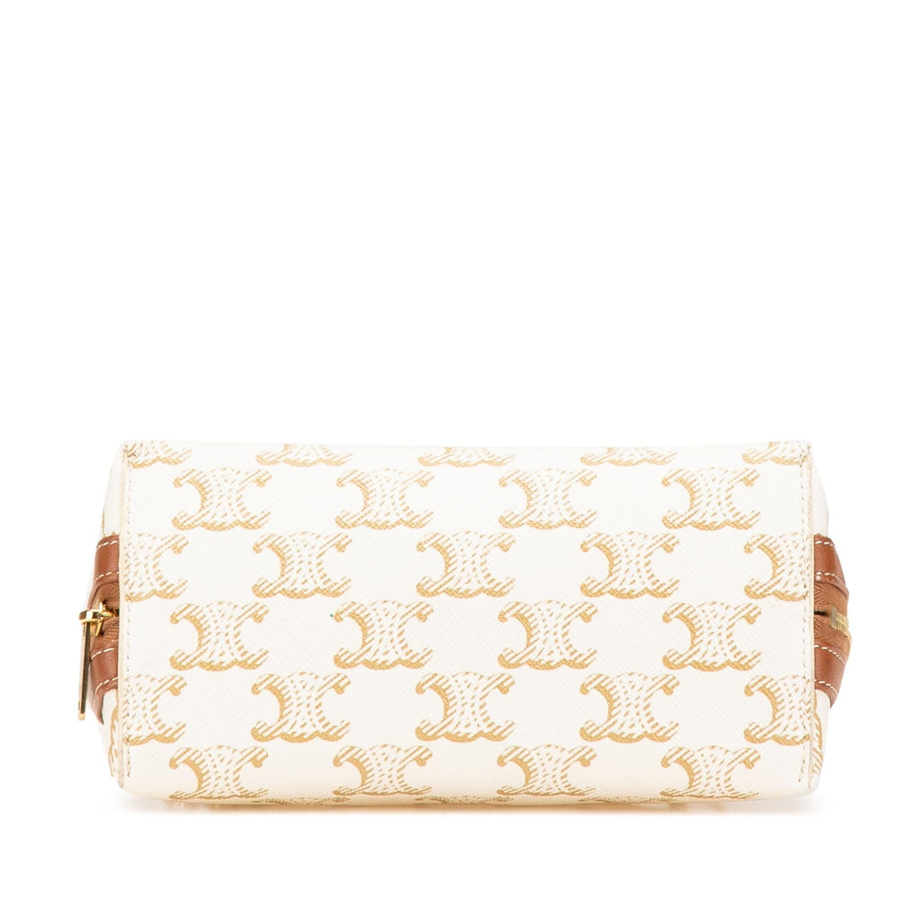 Celine Triomphe Coated Canvas Clutch On Chain