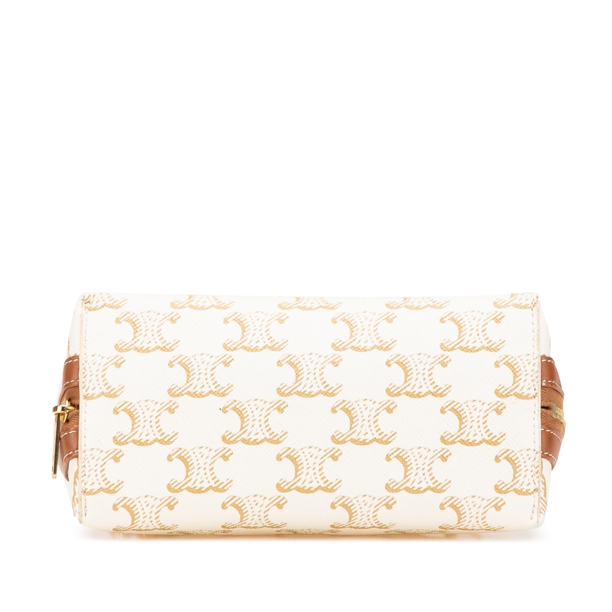 Celine Triomphe Coated Canvas Clutch On Chain