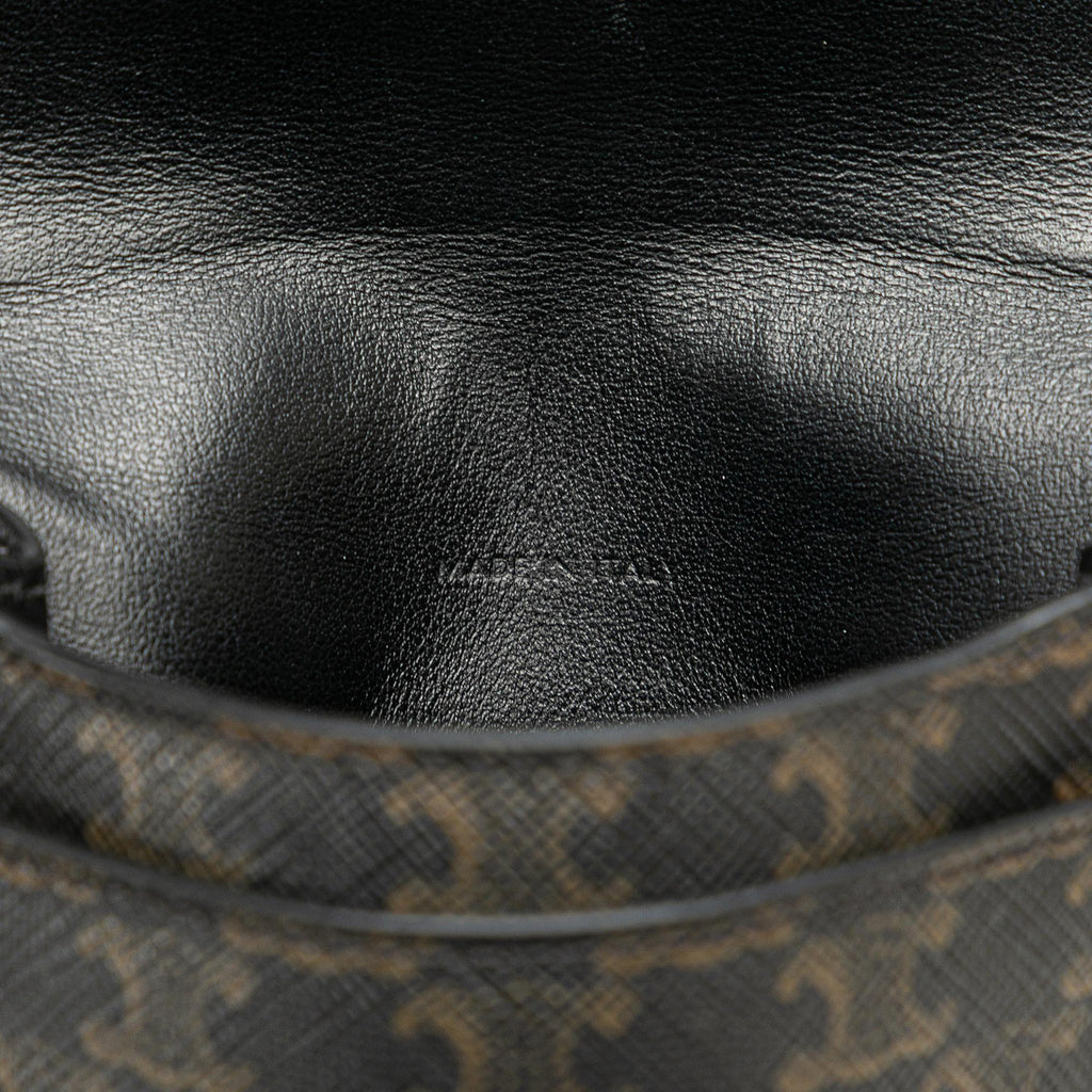 Celine Triomphe Coated Canvas Phone Pouch Flap Crossbody