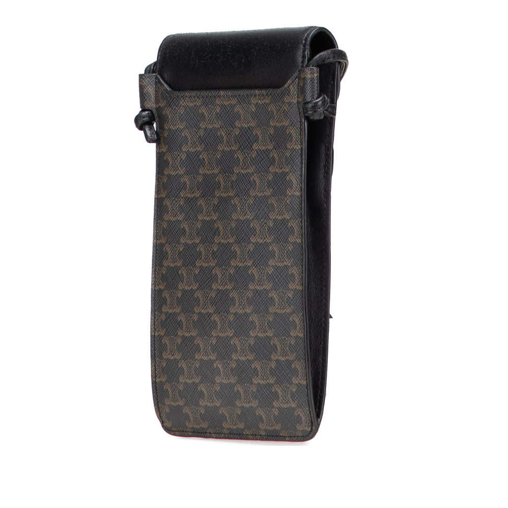 Celine Triomphe Coated Canvas Phone Pouch Flap Crossbody