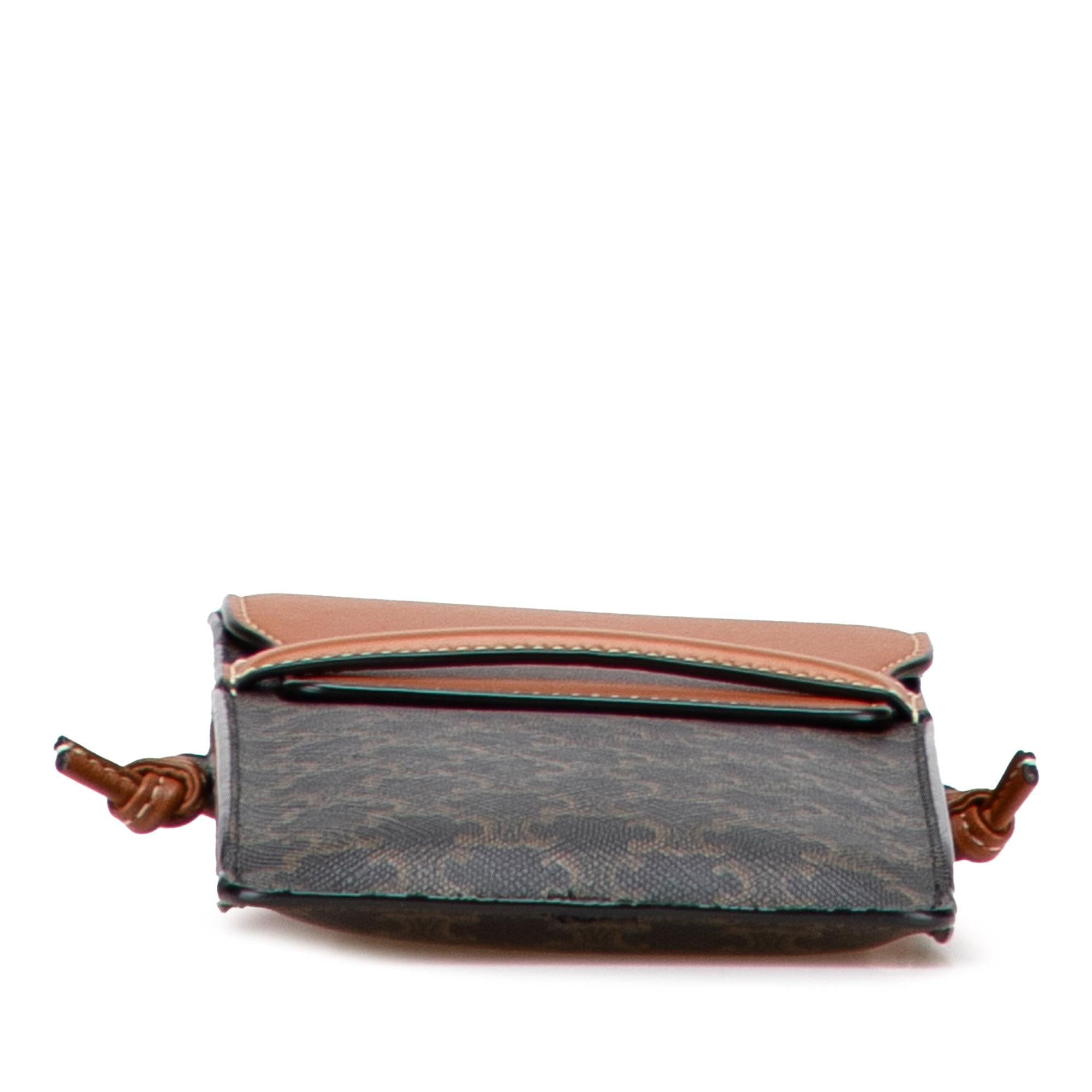 Celine Triomphe Coated Canvas Phone Pouch Flap Crossbody