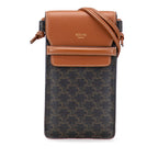 Celine Triomphe Coated Canvas Phone Pouch Flap Crossbody