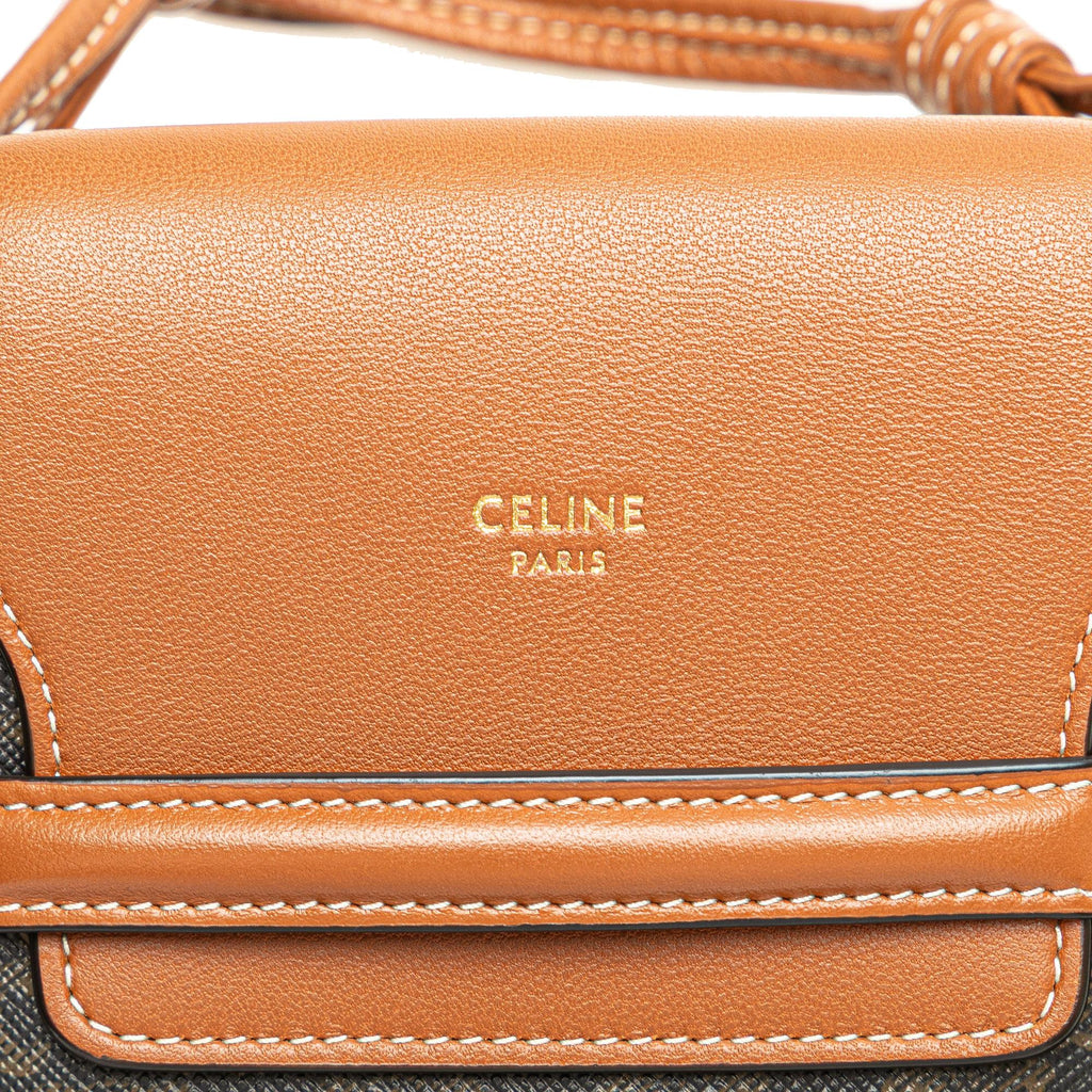 Celine Triomphe Coated Canvas Phone Pouch Flap Crossbody