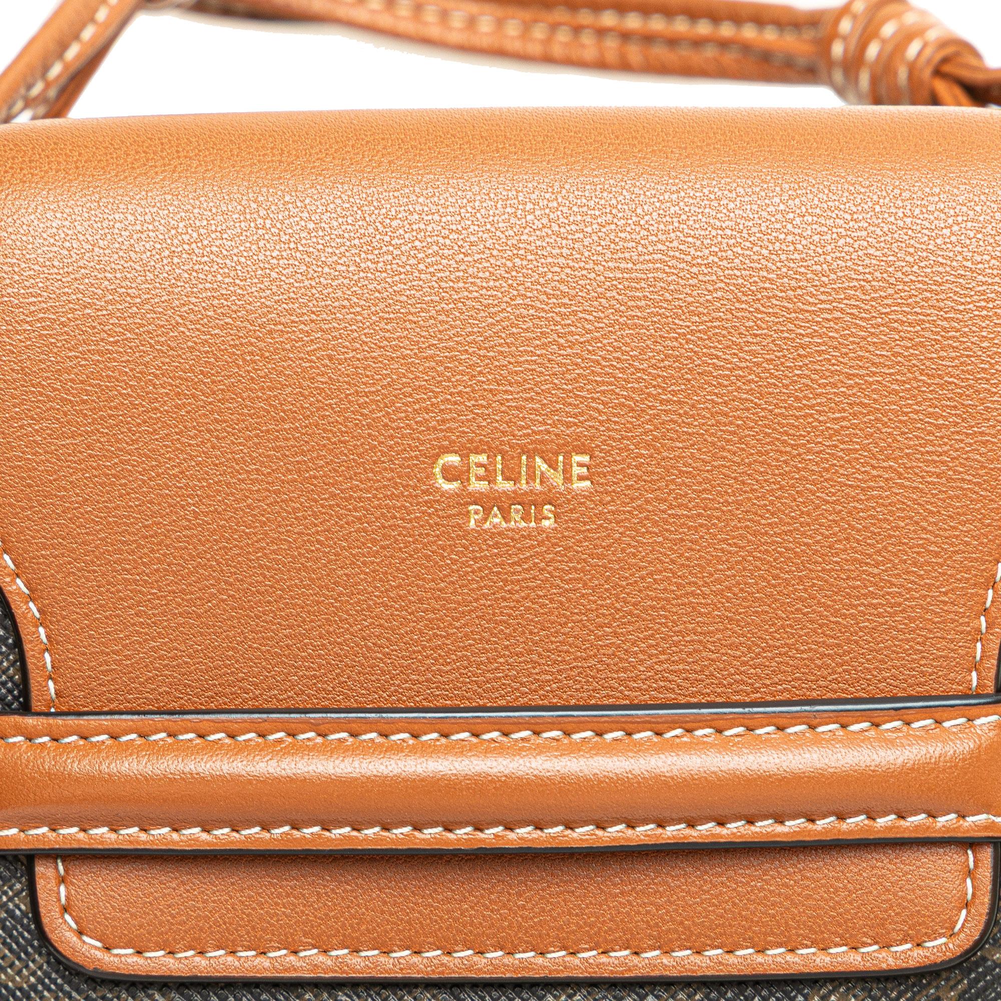 Celine Triomphe Coated Canvas Phone Pouch Flap Crossbody