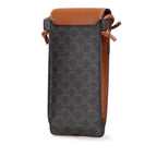 Celine Triomphe Coated Canvas Phone Pouch Flap Crossbody