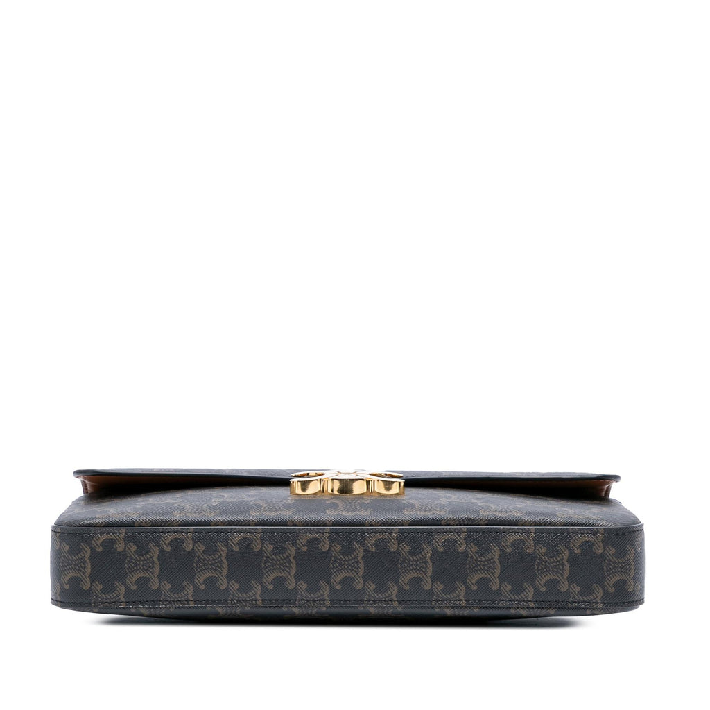 Celine Triomphe Coated Canvas Triomphe Chain Shoulder Bag