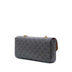 Celine Triomphe Coated Canvas Triomphe Chain Shoulder Bag