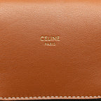 Celine Triomphe Coated Canvas and Lambskin Phone Pouch with Flap