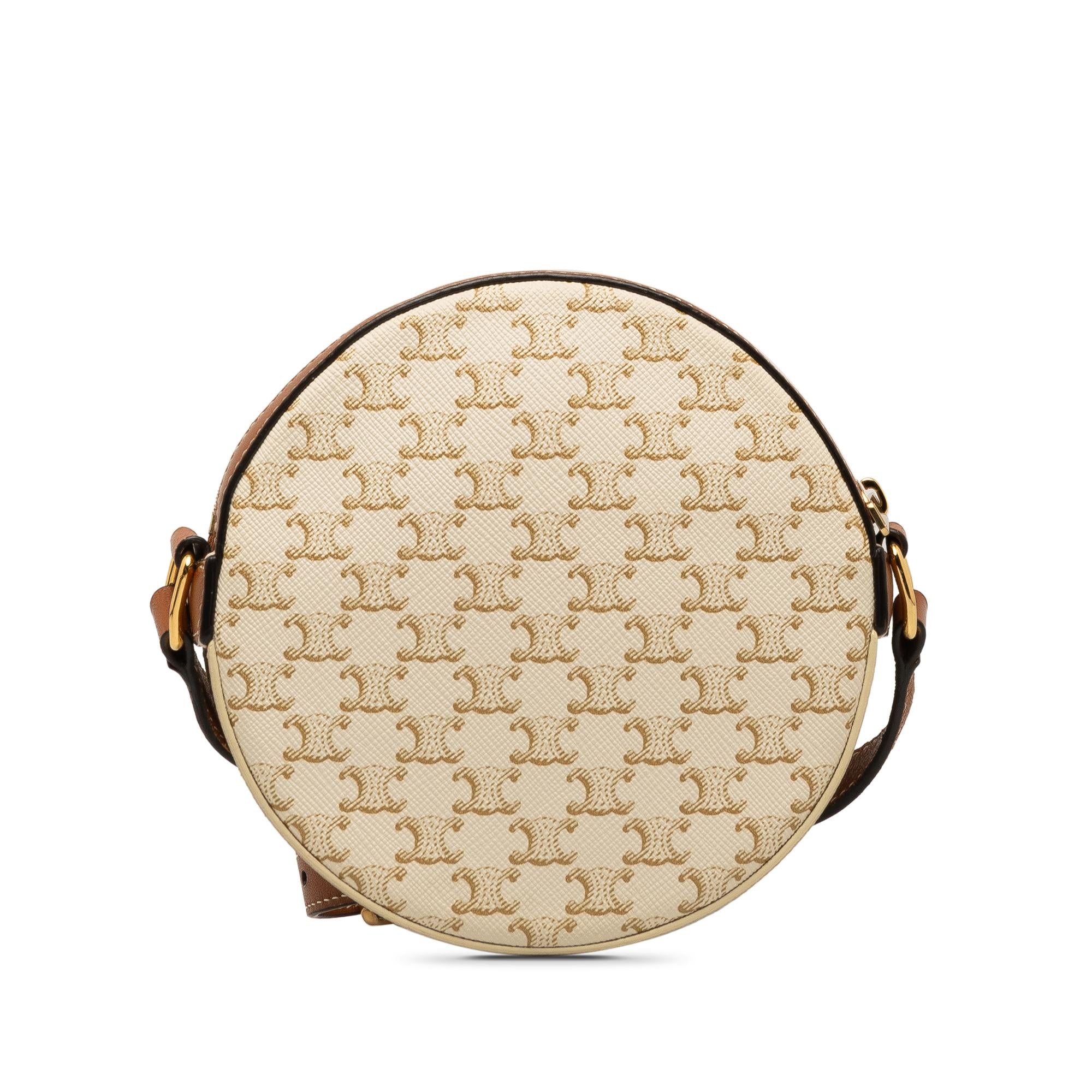 Celine Triomphe Round Purse on Strap (SHG-0ZXDtG)